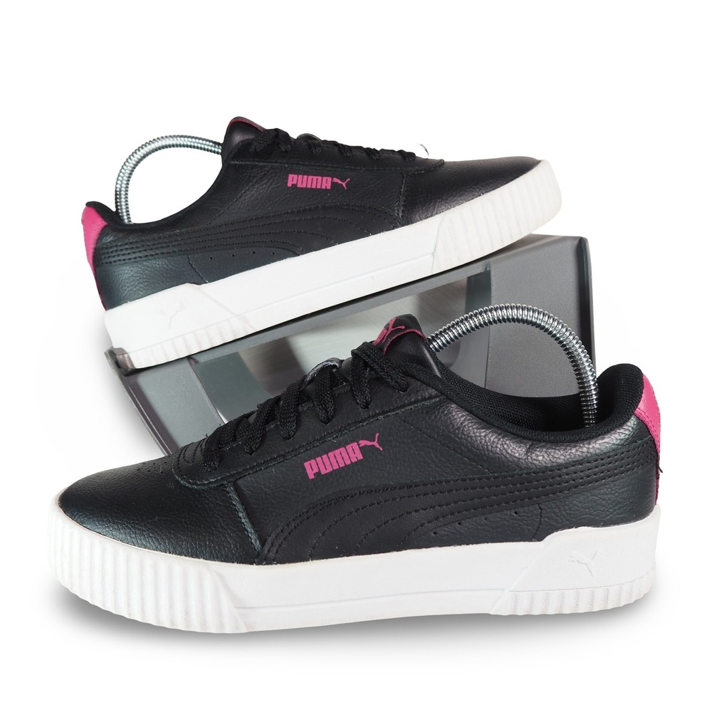 Puma Carina L Sneakers Youth 5C Black Pink White 670677-01 Casual Shoes